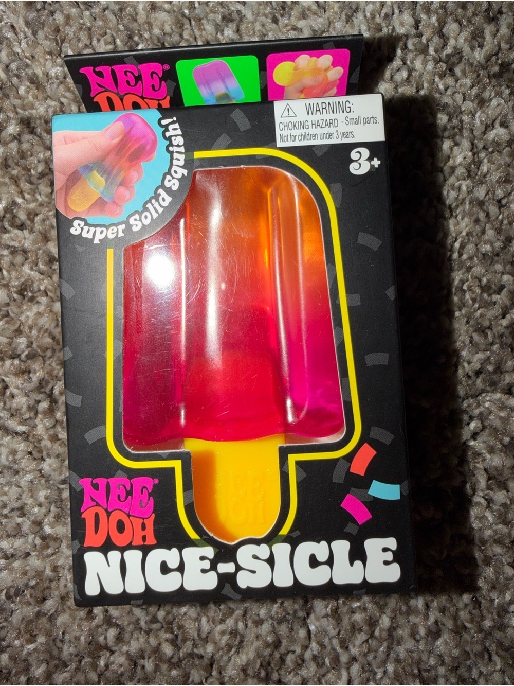 AUTHENTIC NeeDoh Nice-Sicle Popsicle Squishy Squeeze Toy in Pink & Orange Ombre